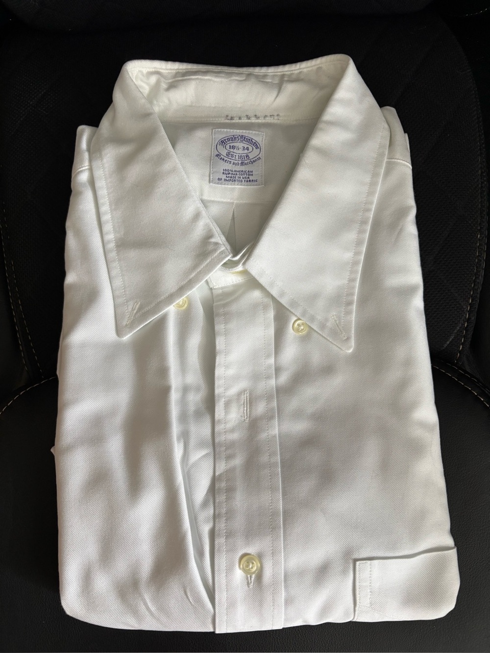 Brooks Brothers Makers & Merchants White Men's Dress Shirt - Button-down collar